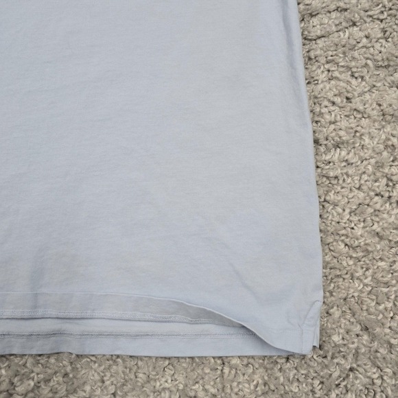 Vince Shirt Mens Medium Blue V-Neck Garment Dye Pullover Short Sleeve Minimal - Picture 2 of 11